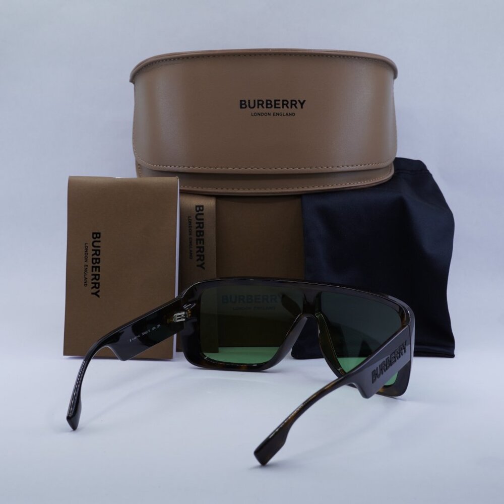 Burberry BE4401U 3002/2 Shield Sunglasses - Havana/Green - Picture 5 of 10